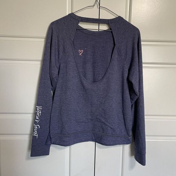 Victoria's Secret Sweatshirt Heart Cutout Long Sleeve Pullover Top, Size XS - Picture 5 of 8